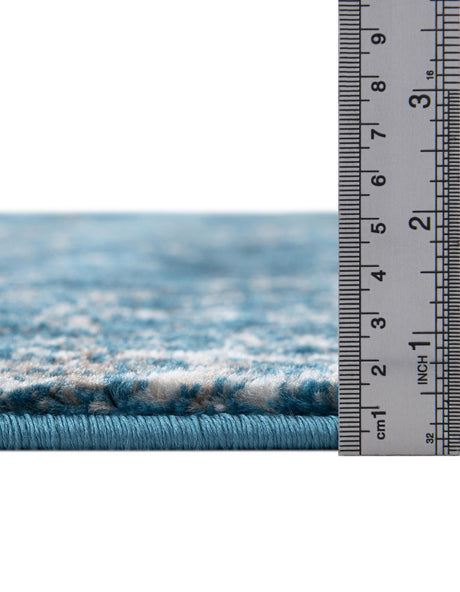 Blue 6' 1 x 6' 1 Sofia Square Area Rug Durable Easy Clean Stain Resistant Unique Carpet for Affordable Interior Home Design for Sale at Rug Engine