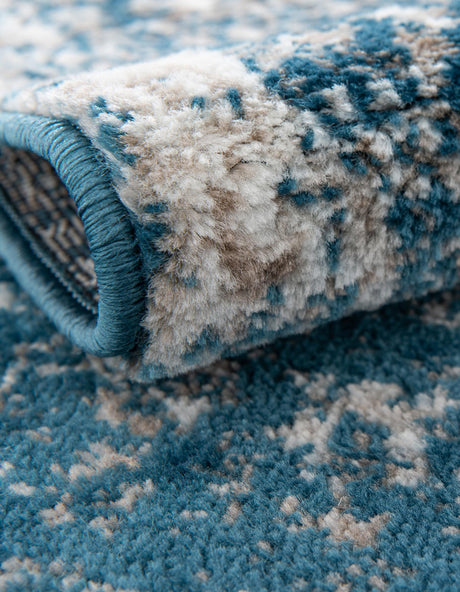 Blue 6' 1 x 6' 1 Sofia Square Area Rug Durable Easy Clean Stain Resistant Unique Carpet for Affordable Interior Home Design for Sale at Rug Engine
