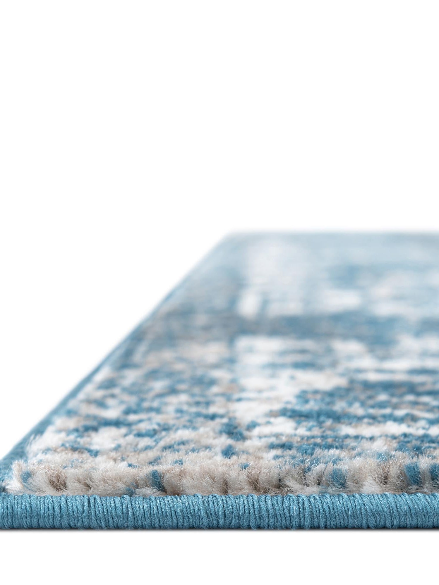 Blue 7' 10 x 7' 10 Sofia Square Area Rug Durable Easy Clean Stain Resistant Unique Carpet for Affordable Interior Home Design for Sale at Rug Engine