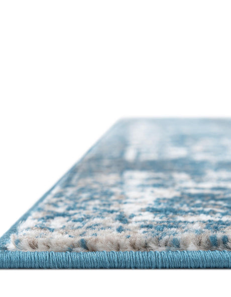 Blue 7' 10 x 7' 10 Sofia Square Area Rug Durable Easy Clean Stain Resistant Unique Carpet for Affordable Interior Home Design for Sale at Rug Engine