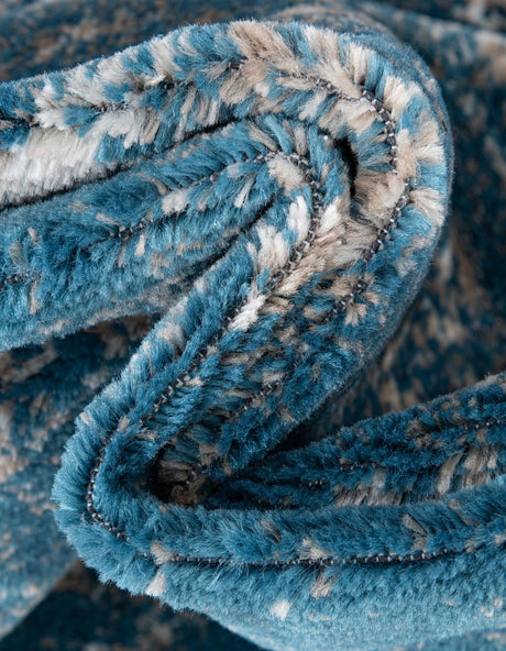 Blue 6' 1 x 6' 1 Sofia Square Area Rug Durable Easy Clean Stain Resistant Unique Carpet for Affordable Interior Home Design for Sale at Rug Engine