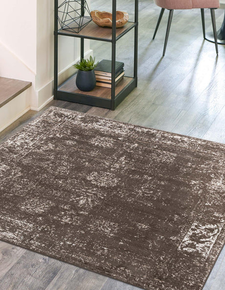 Brown 7' 10 x 7' 10 Sofia Square Area Rug Durable Easy Clean Stain Resistant Unique Carpet for Affordable Interior Home Design for Sale at Rug Engine