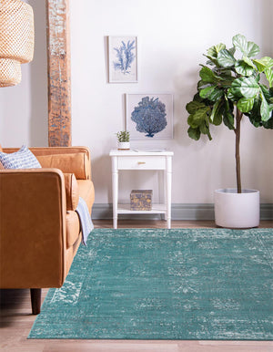 Turquoise 6' 1 x 6' 1 Sofia Square Rug