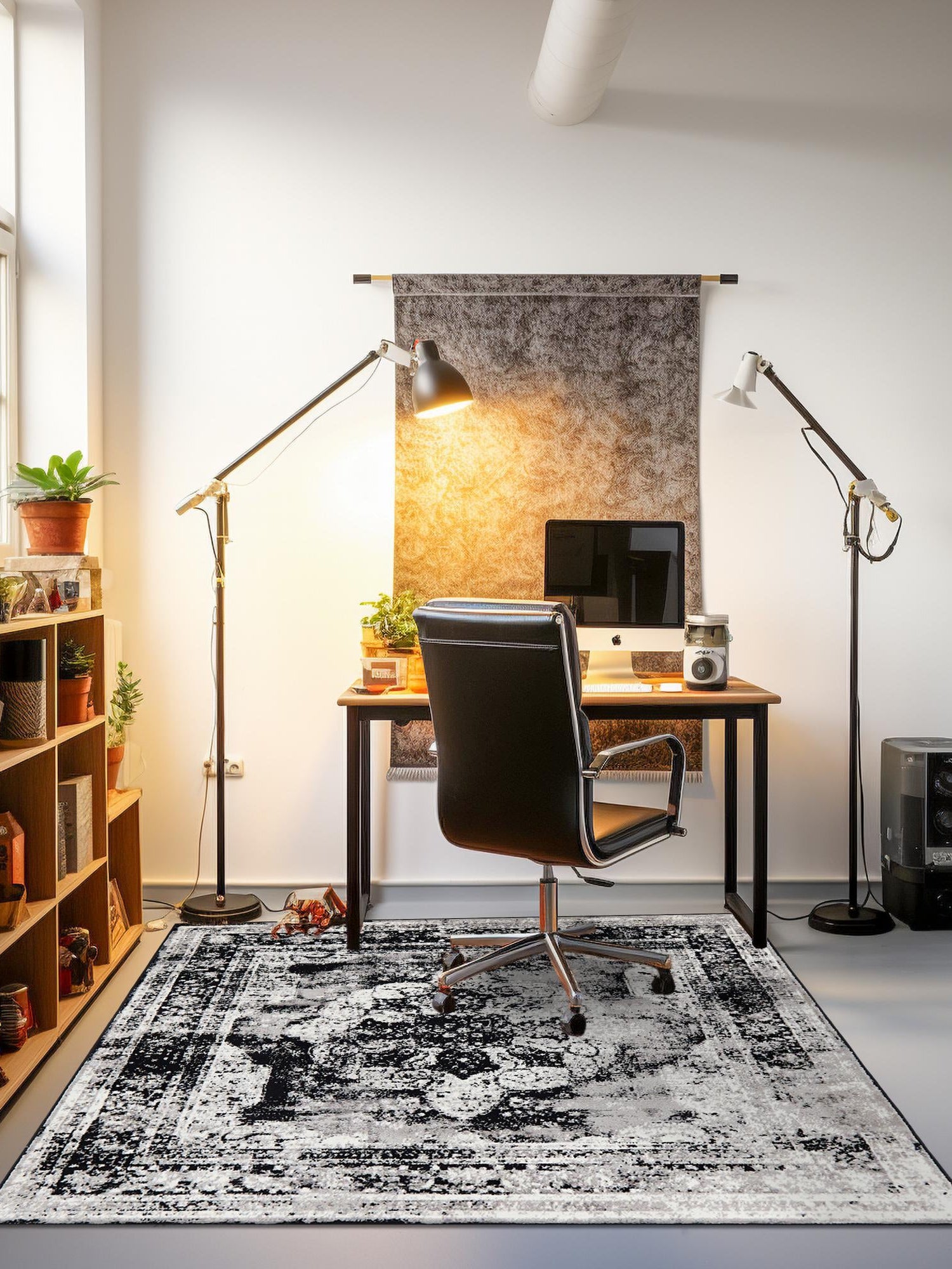 Black 12' x 12' Sofia Square Area Rug Durable Easy Clean Stain Resistant Unique Carpet for Affordable Interior Home Design for Sale at Rug Engine