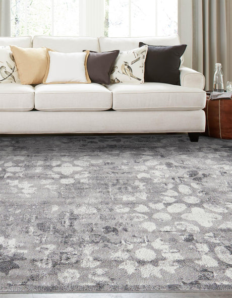 Dark Gray 6' 1 x 6' 1 Sofia Square Area Rug Durable Easy Clean Stain Resistant Unique Carpet for Affordable Interior Home Design for Sale at Rug Engine