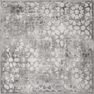 Dark Gray 6' 1 x 6' 1 Sofia Square Area Rug Durable Easy Clean Stain Resistant Unique Carpet for Affordable Interior Home Design for Sale at Rug Engine