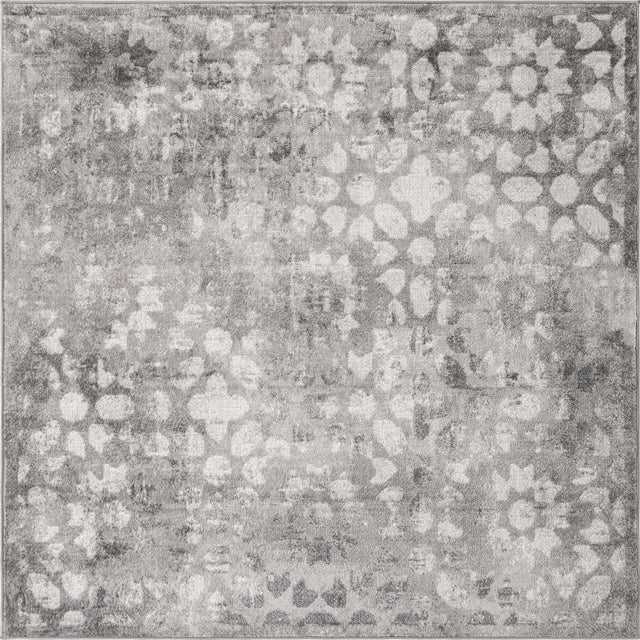 Dark Gray 6' 1 x 6' 1 Sofia Square Area Rug Durable Easy Clean Stain Resistant Unique Carpet for Affordable Interior Home Design for Sale at Rug Engine
