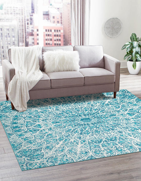 Turquoise 6' 1 x 6' 1 Sofia Square Rug