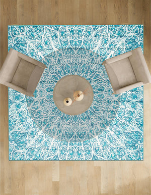 Turquoise 8' x 8' Sofia Square Rug
