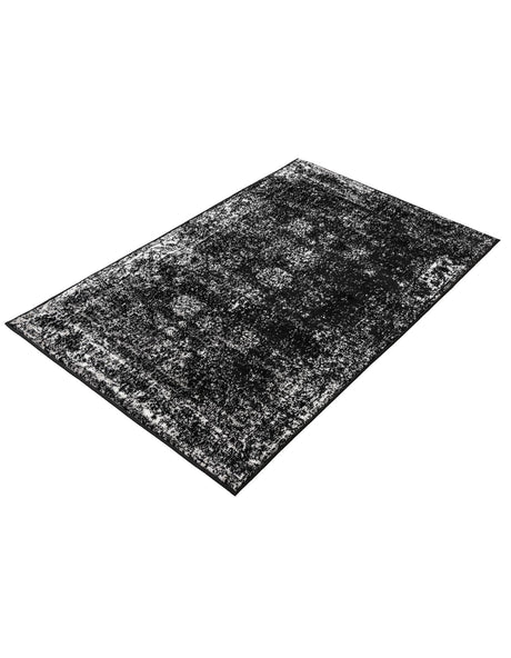 Black 3' 1 x 5' 3 Sofia Rectangle Area Rug Durable Easy Clean Stain Resistant Unique Carpet for Affordable Interior Home Design for Sale at Rug Engine