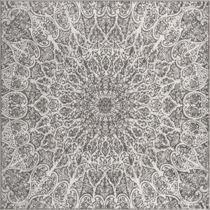 Dark Gray 6' 1 x 6' 1 Sofia Square Area Rug Durable Easy Clean Stain Resistant Unique Carpet for Affordable Interior Home Design for Sale at Rug Engine