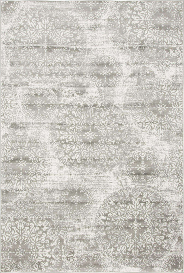 Gray 6' 1 x 9' Sofia Rectangle Area Rug Durable Easy Clean Stain Resistant Unique Carpet for Affordable Interior Home Design for Sale at Rug Engine