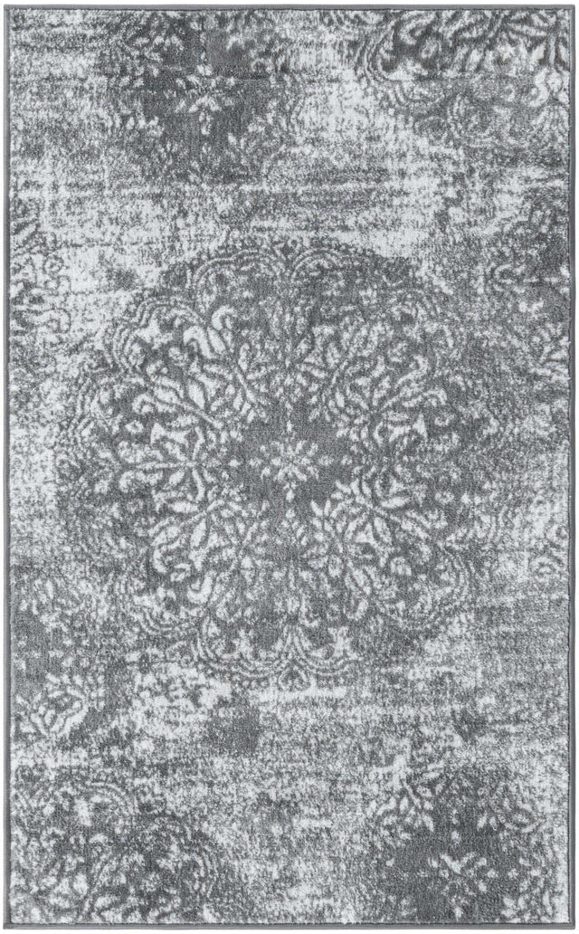 Gray 3' 1 x 5' 3 Sofia Rectangle Area Rug Durable Easy Clean Stain Resistant Unique Carpet for Affordable Interior Home Design for Sale at Rug Engine
