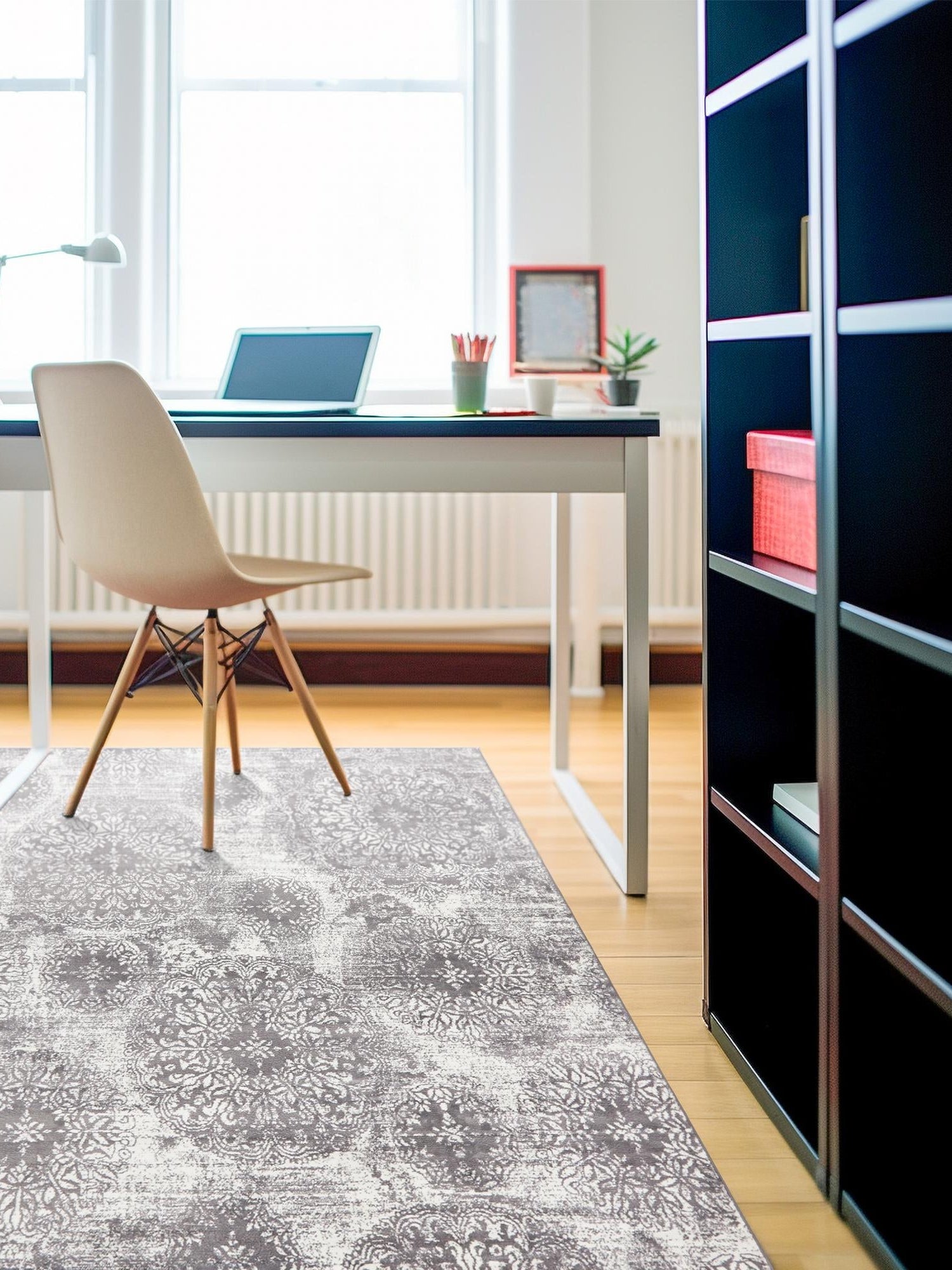 Light Gray 6' 1 x 6' 1 Sofia Square Area Rug Durable Easy Clean Stain Resistant Unique Carpet for Affordable Interior Home Design for Sale at Rug Engine