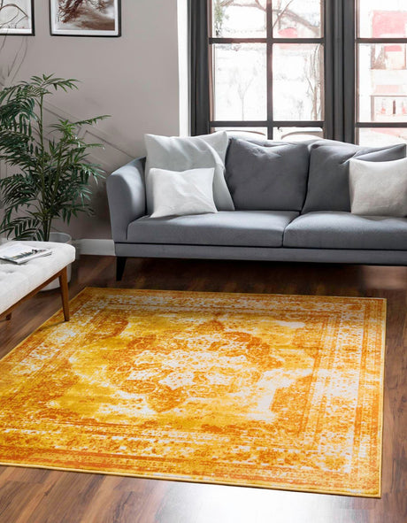Orange 6' 1 x 6' 1 Sofia Square Rug