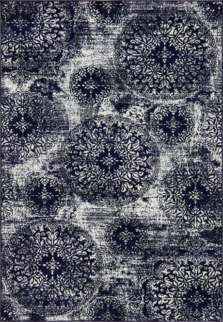 Navy Blue 6' 1 x 9' Sofia Rectangle Rug