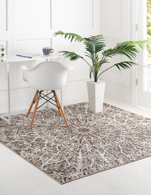 Brown 6' x 6' Sofia Square Rug