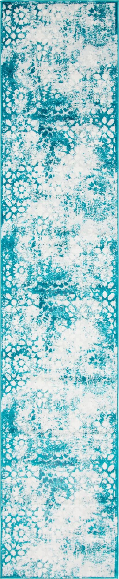 Turquoise 3' 3 x 16' 5 Sofia Runner Area Rug Durable Easy Clean Stain Resistant Unique Carpet for Affordable Interior Home Design for Sale at Rug Engine