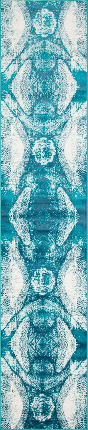 Turquoise 3' 3 x 16' 5 Sofia Runner Rug