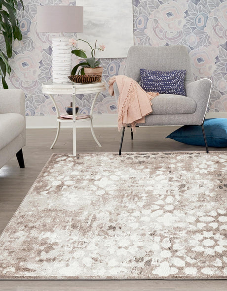 Brown 6' 1 x 6' 1 Sofia Square Area Rug Durable Easy Clean Stain Resistant Unique Carpet for Affordable Interior Home Design for Sale at Rug Engine