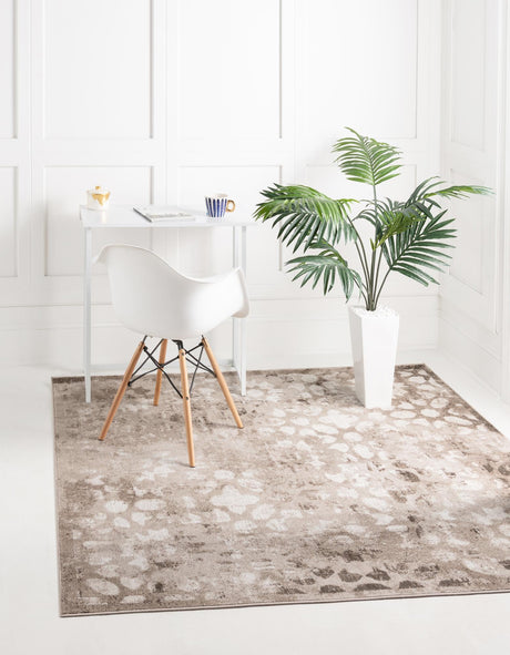 Brown 6' 1 x 6' 1 Sofia Square Area Rug Durable Easy Clean Stain Resistant Unique Carpet for Affordable Interior Home Design for Sale at Rug Engine