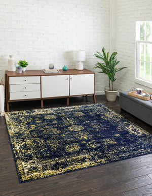 Navy Blue 8' x 8' Sofia Square Rug
