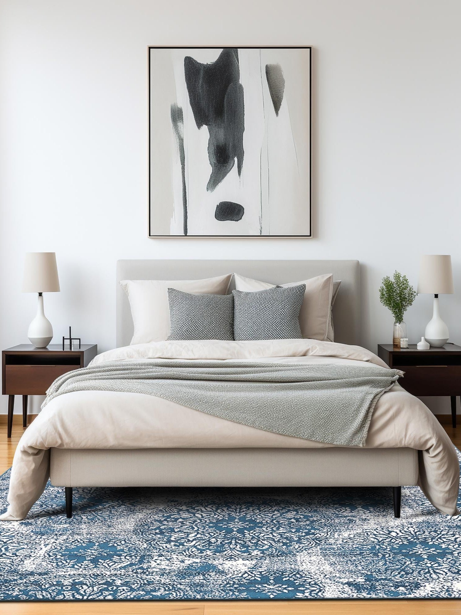 Blue 6' 1 x 6' 1 Sofia Square Area Rug Durable Easy Clean Stain Resistant Unique Carpet for Affordable Interior Home Design for Sale at Rug Engine