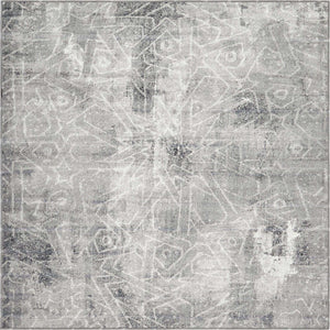 Dark Gray 7' 10 x 7' 10 Sofia Square Area Rug Durable Easy Clean Stain Resistant Unique Carpet for Affordable Interior Home Design for Sale at Rug Engine