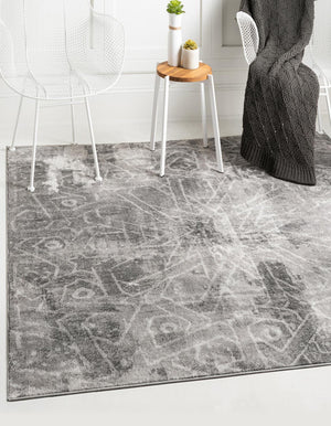 Dark Gray 6' 1 x 6' 1 Sofia Square Area Rug Durable Easy Clean Stain Resistant Unique Carpet for Affordable Interior Home Design for Sale at Rug Engine