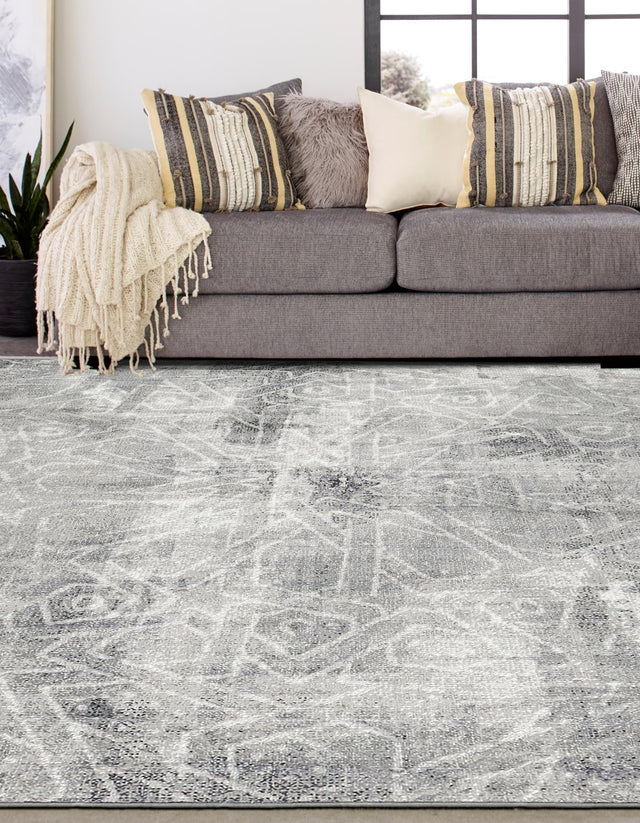 Dark Gray 6' 1 x 6' 1 Sofia Square Area Rug Durable Easy Clean Stain Resistant Unique Carpet for Affordable Interior Home Design for Sale at Rug Engine