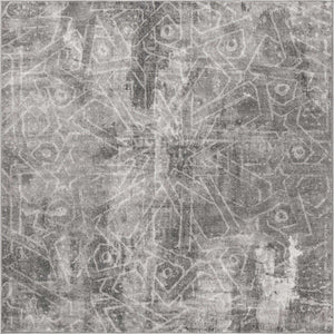 Dark Gray 6' 1 x 6' 1 Sofia Square Area Rug Durable Easy Clean Stain Resistant Unique Carpet for Affordable Interior Home Design for Sale at Rug Engine