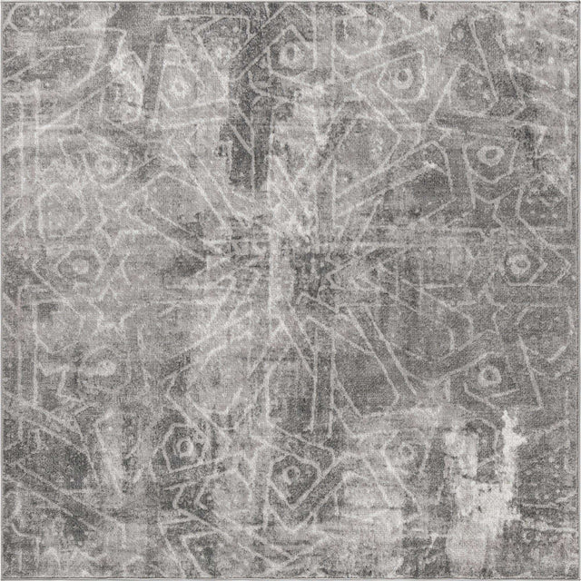 Dark Gray 6' 1 x 6' 1 Sofia Square Area Rug Durable Easy Clean Stain Resistant Unique Carpet for Affordable Interior Home Design for Sale at Rug Engine