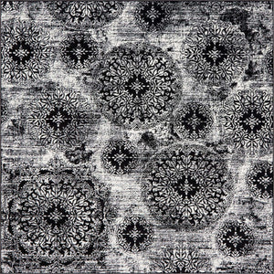 Black 8' x 8' Sofia Square Rug
