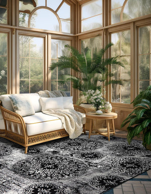 Black 6' 1 x 6' 1 Sofia Square Rug