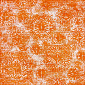 Orange 8' x 8' Sofia Square Rug