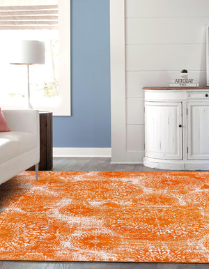 Orange 8' x 8' Sofia Square Rug