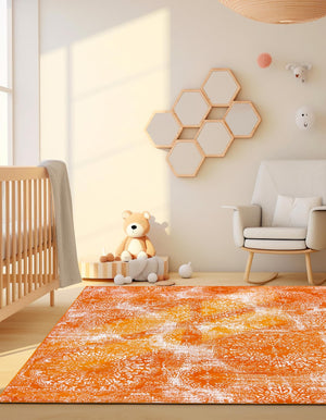 Orange 6' 1 x 6' 1 Sofia Square Rug