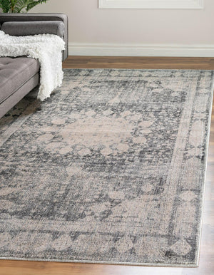 Gray 4' 1 x 6' 1 Asheville Rectangle Area Rug 100% Polypropylene With Cotton Backing Easy Clean Indoor Living Dining Bedroom Office Carpet for Sale at Rug Engine