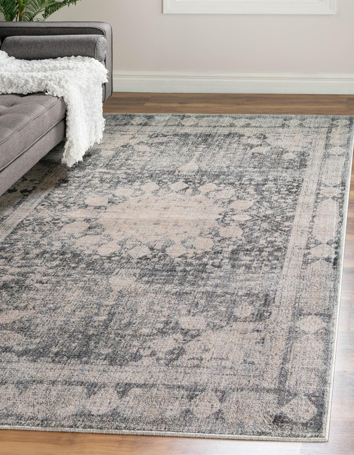 Gray 8' x 10' Asheville Rectangle Area Rug 100% Polypropylene With Cotton Backing Easy Clean Indoor Living Dining Bedroom Office Carpet for Sale at Rug Engine