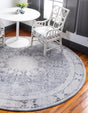 Gray 8' x 8' Asheville Round Area Rug 100% Polypropylene With Cotton Backing Easy Clean Indoor Living Dining Bedroom Office Carpet for Sale at Rug Engine