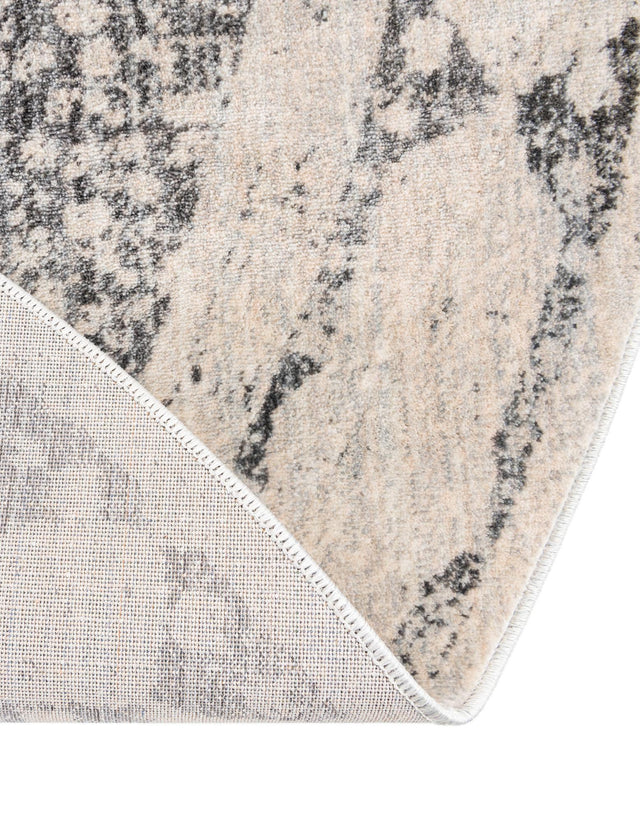 Gray 8' x 8' Asheville Round Area Rug 100% Polypropylene With Cotton Backing Easy Clean Indoor Living Dining Bedroom Office Carpet for Sale at Rug Engine