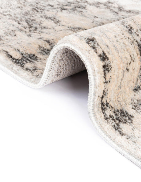 Gray 8' x 8' Asheville Round Area Rug 100% Polypropylene With Cotton Backing Easy Clean Indoor Living Dining Bedroom Office Carpet for Sale at Rug Engine