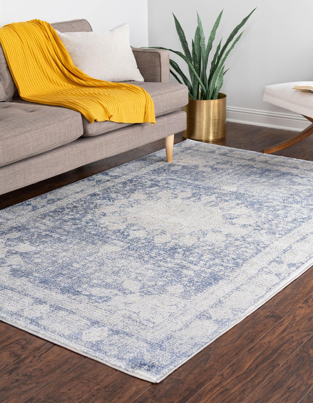 Navy Blue 8' x 10' Asheville Rectangle Area Rug 100% Polypropylene With Cotton Backing Easy Clean Indoor Living Dining Bedroom Office Carpet for Sale at Rug Engine