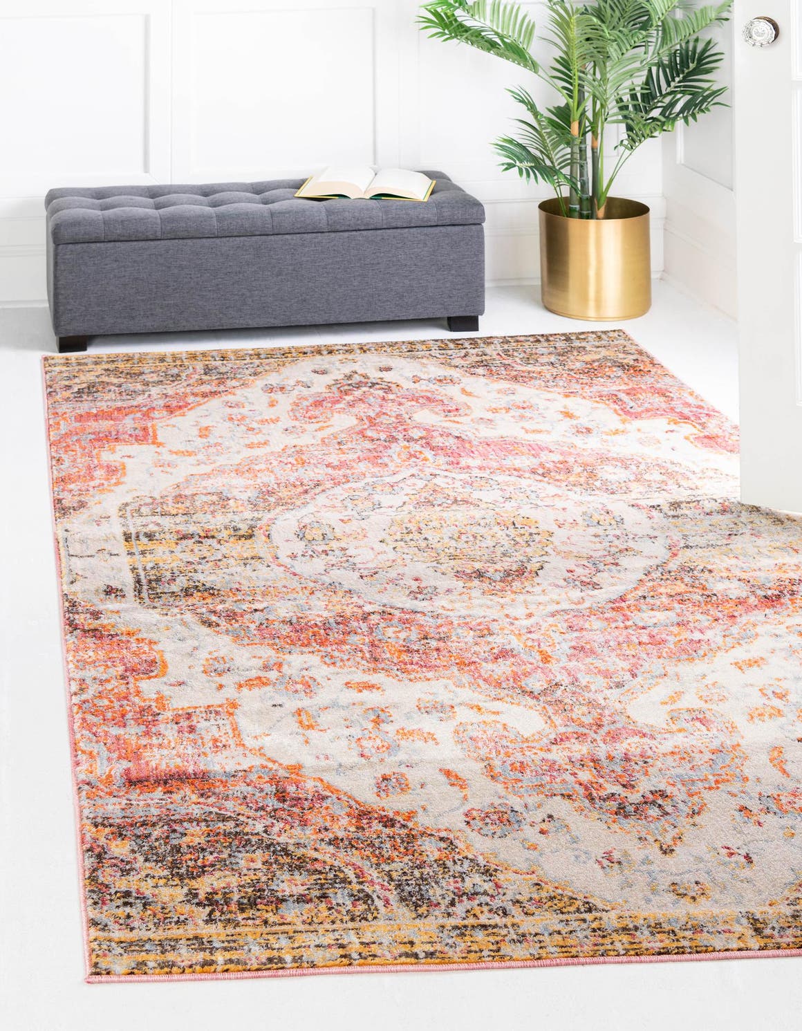 Multicolor 4' 1 x 6' 1 Asheville Rectangle Area Rug 100% Polypropylene With Cotton Backing Easy Clean Indoor Living Dining Bedroom Office Carpet for Sale at Rug Engine