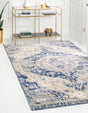 Blue 8' x 10' Asheville Rectangle Area Rug 100% Polypropylene With Cotton Backing Easy Clean Indoor Living Dining Bedroom Office Carpet for Sale at Rug Engine