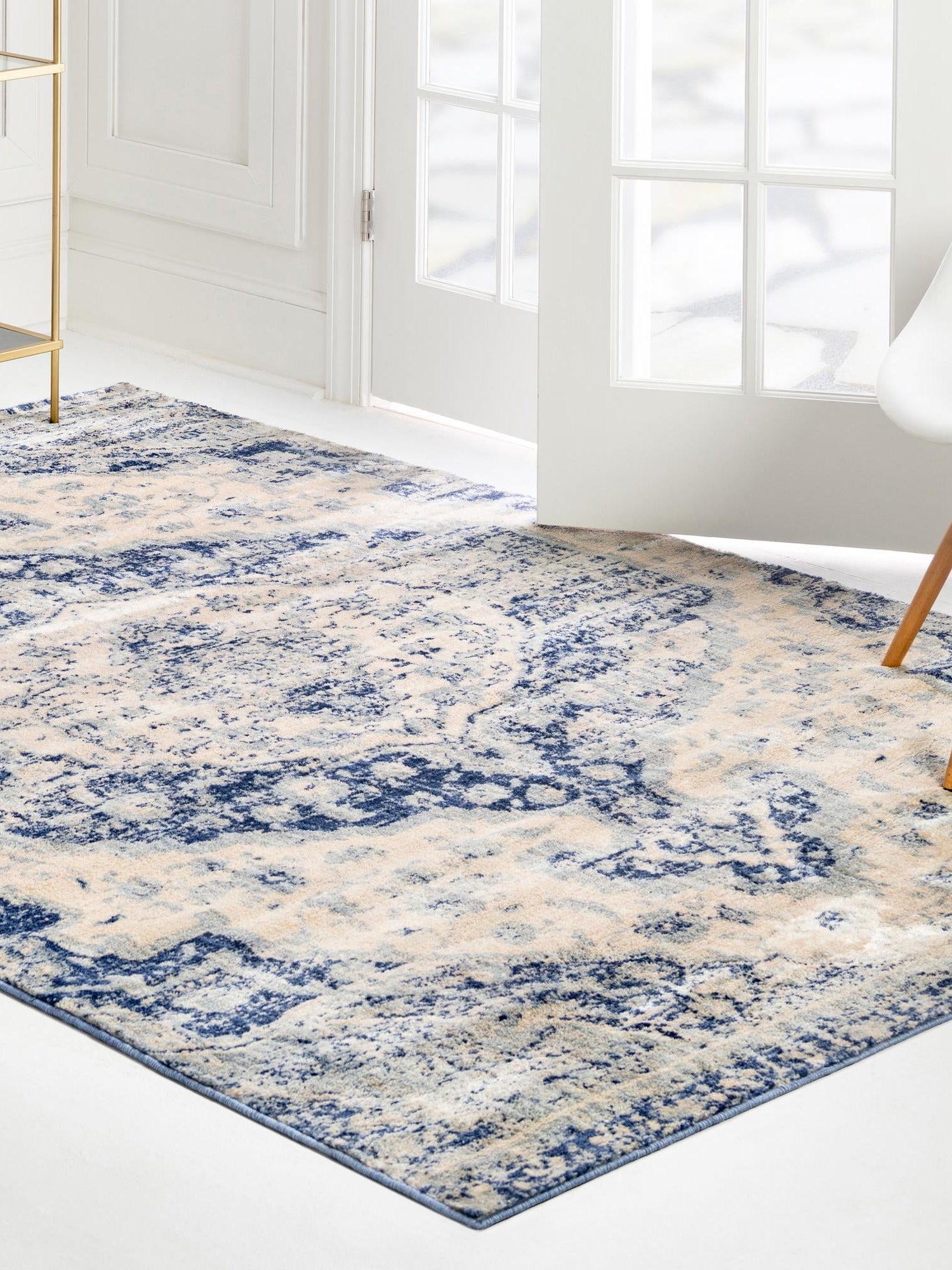 Blue 8' x 10' Asheville Rectangle Area Rug 100% Polypropylene With Cotton Backing Easy Clean Indoor Living Dining Bedroom Office Carpet for Sale at Rug Engine