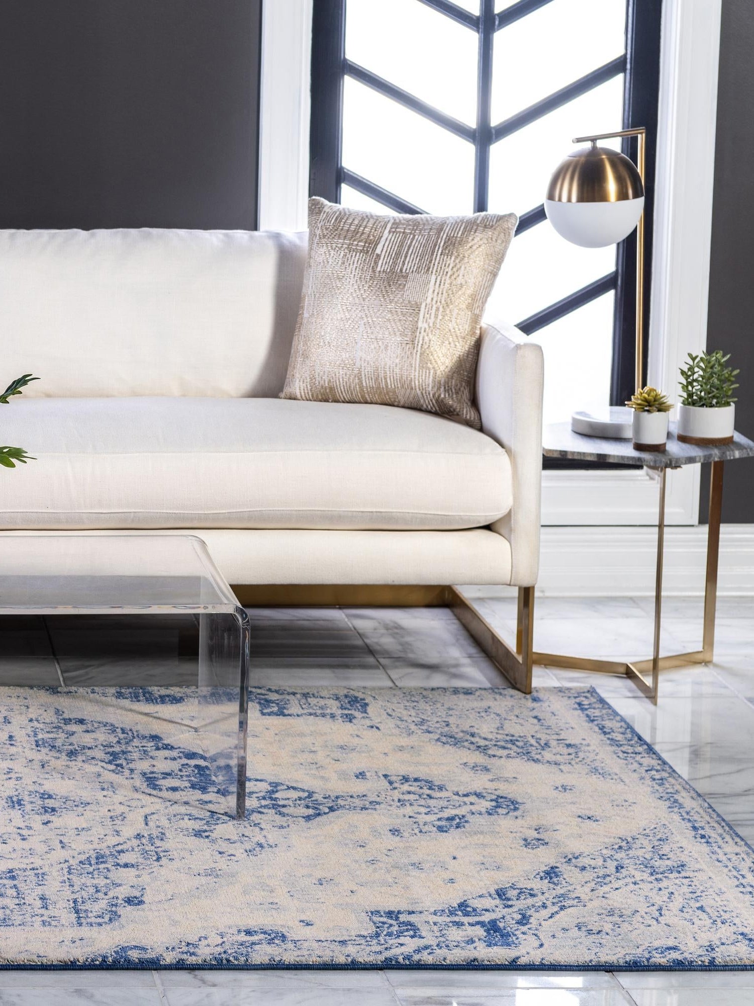 Blue 9' x 12' 2 Asheville Rectangle Area Rug 100% Polypropylene With Cotton Backing Easy Clean Indoor Living Dining Bedroom Office Carpet for Sale at Rug Engine