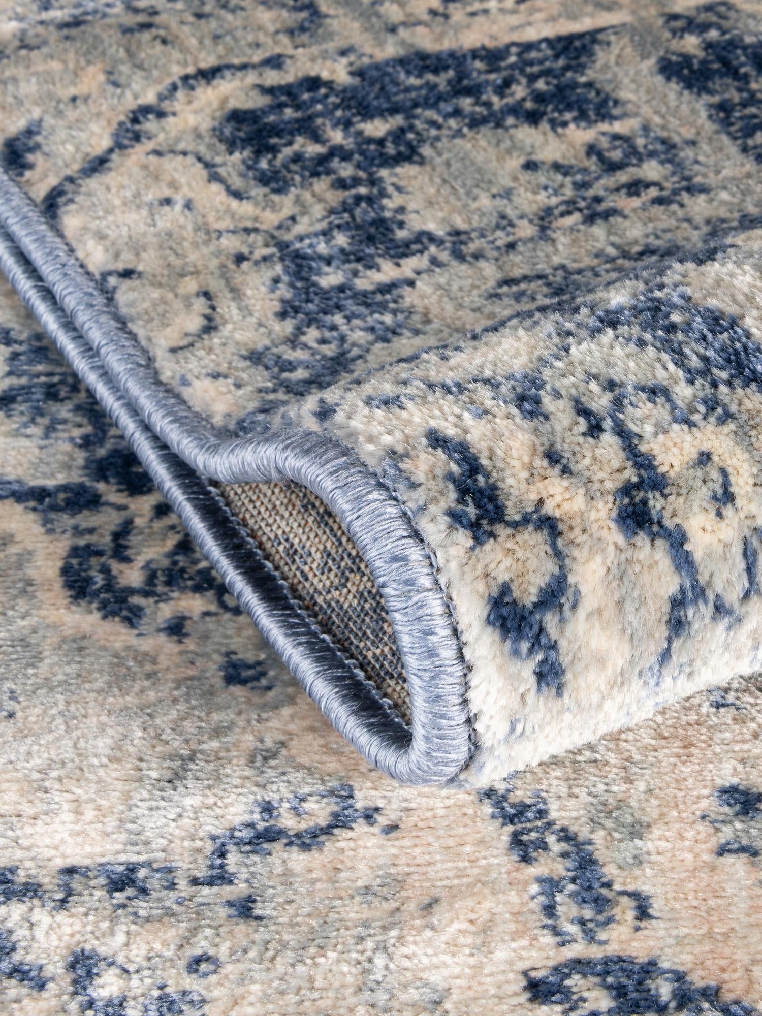 Blue 4' 1 x 6' 1 Asheville Rectangle Area Rug 100% Polypropylene With Cotton Backing Easy Clean Indoor Living Dining Bedroom Office Carpet for Sale at Rug Engine