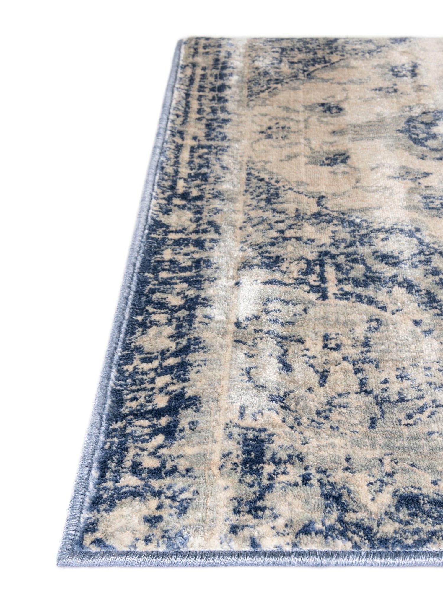 Blue 8' x 10' Asheville Rectangle Area Rug 100% Polypropylene With Cotton Backing Easy Clean Indoor Living Dining Bedroom Office Carpet for Sale at Rug Engine