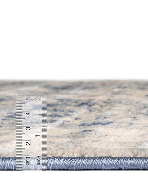 Blue 8' x 8' Asheville Round Area Rug 100% Polypropylene With Cotton Backing Easy Clean Indoor Living Dining Bedroom Office Carpet for Sale at Rug Engine
